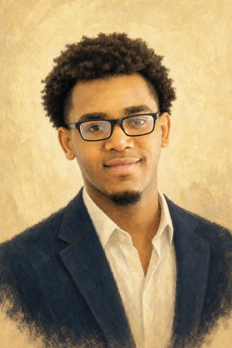 Painted portrait of DJ Hodges
