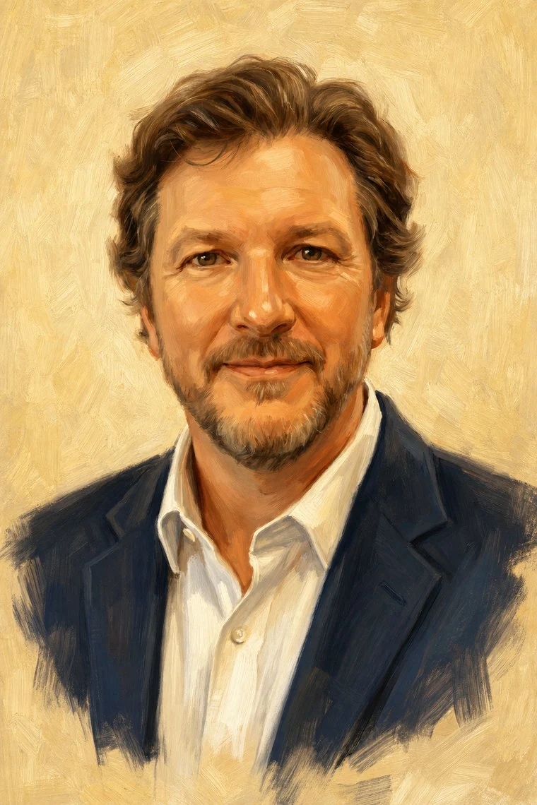 Painted portrait of Lee Weber